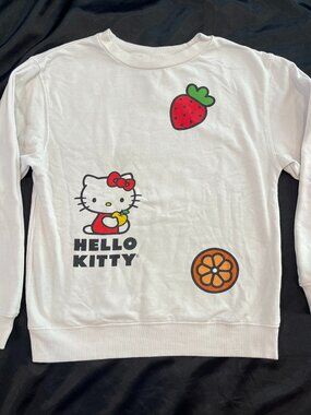 Hello Kitty fruit Crewneck white Sweatshirt strawberry XS